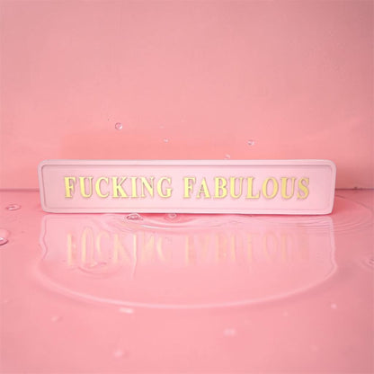 “F**king Fabulous” Wall Sign – Pink & Gold Statement Décor