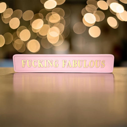 “F**king Fabulous” Wall Sign – Pink & Gold Statement Décor