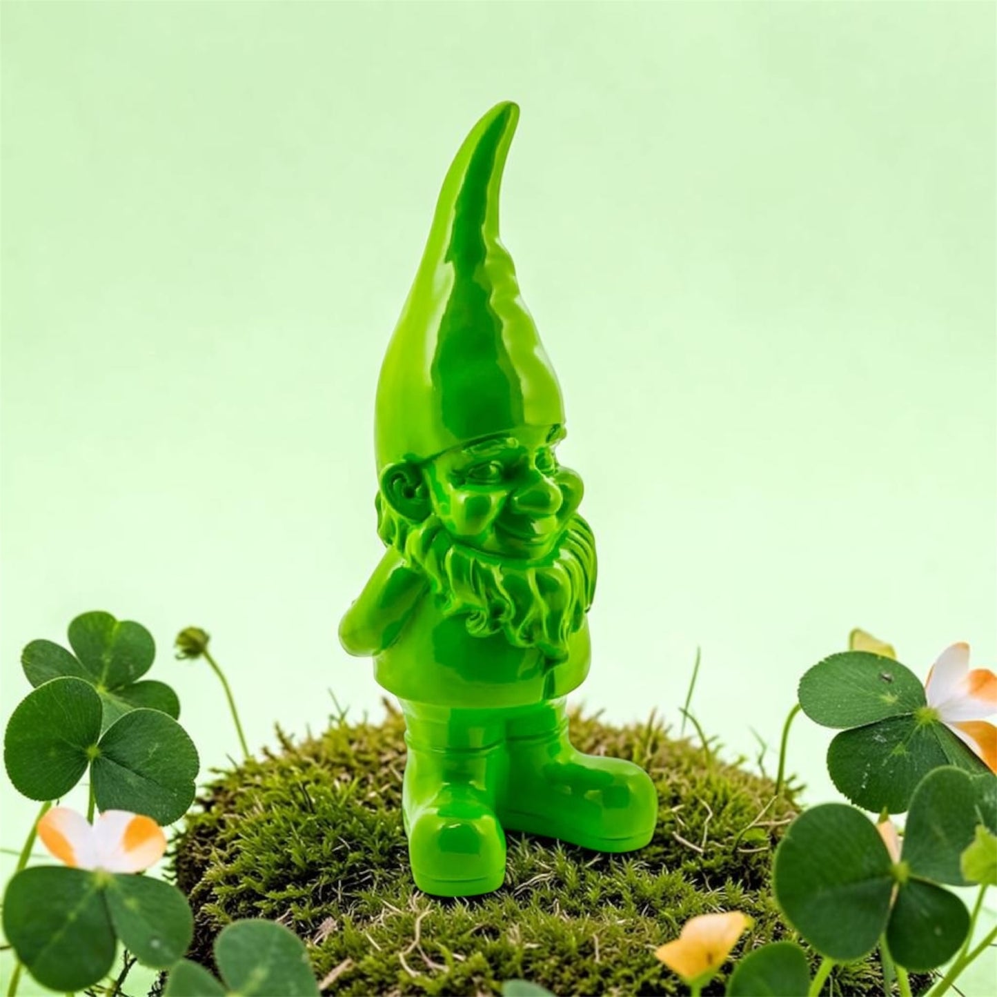 Large Bright Green Standing Gnome – Bold Garden & Home Ornament