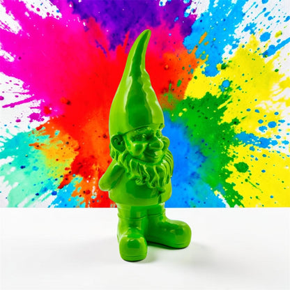 Large Bright Green Standing Gnome – Bold Garden & Home Ornament