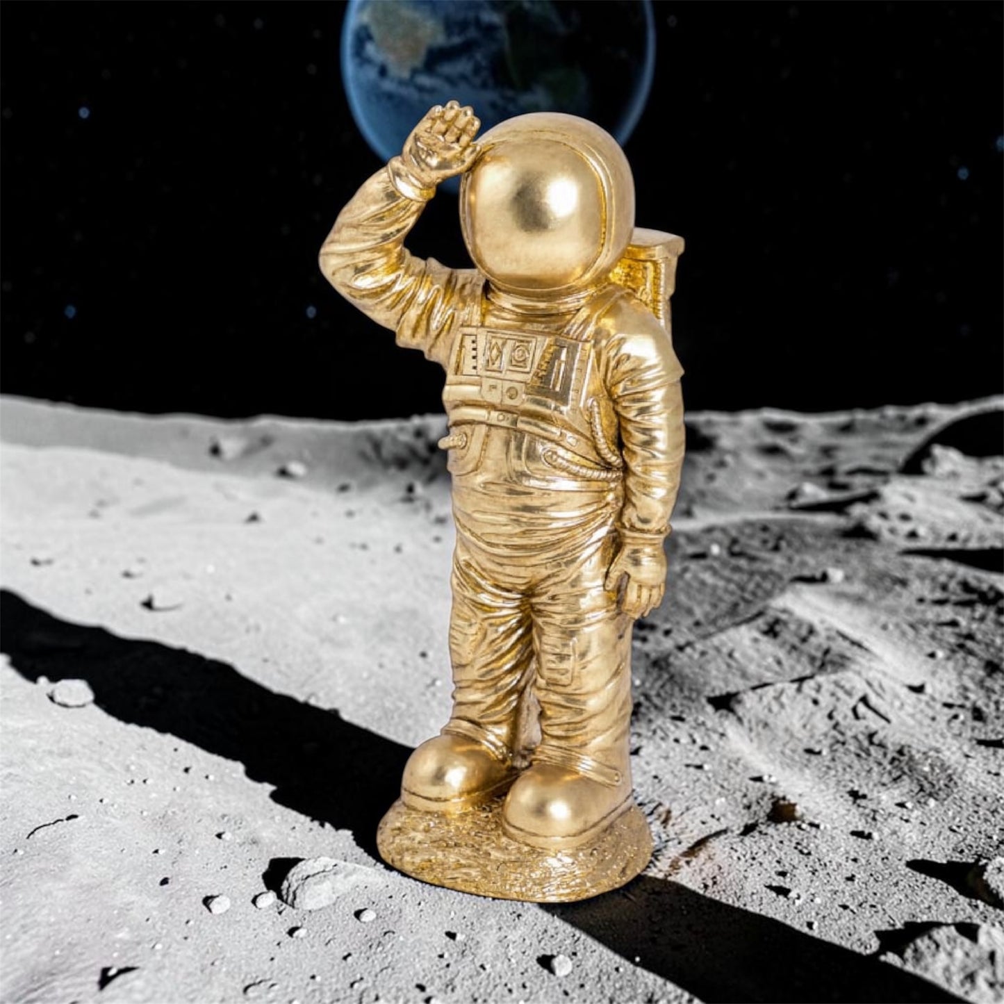 Gold Standing Astronaut – Space-Themed Decorative Sculpture