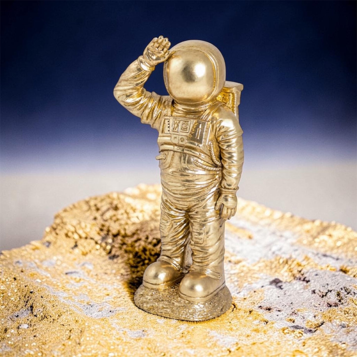 Gold Standing Astronaut – Space-Themed Decorative Sculpture