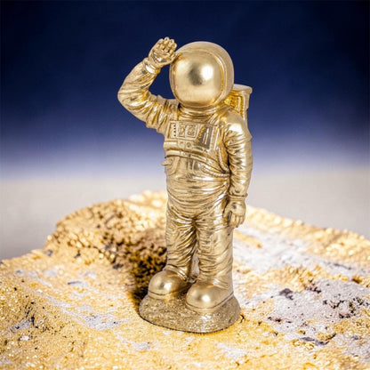 Gold Standing Astronaut – Space-Themed Decorative Sculpture