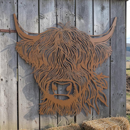 Cow Head Wall Decoration – Rustic Animal Wall Sculpture