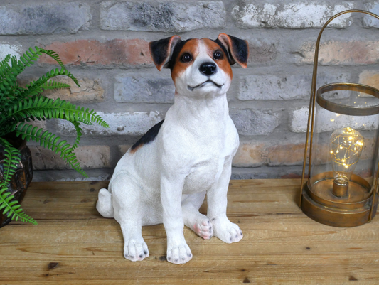 Sitting Jack Russell Terrier Ornament - Lifelike Resin Sculpture | Sign of the times Stoke