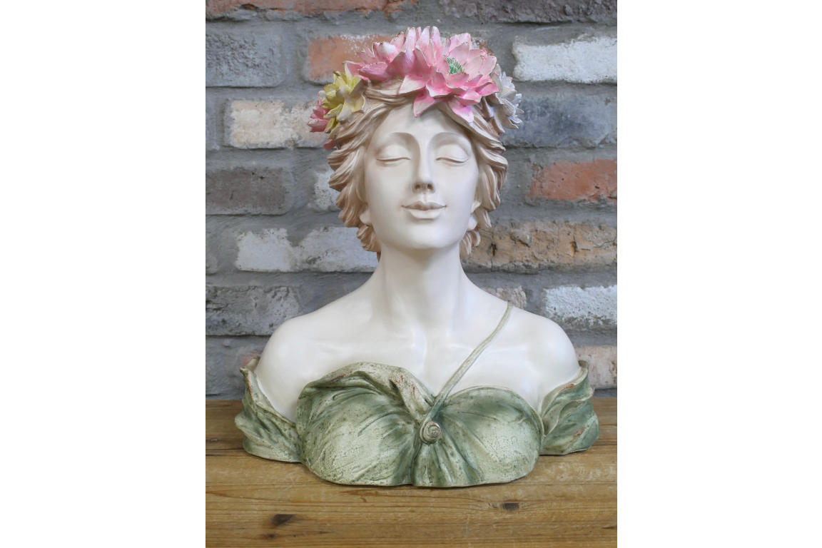 Lady Head Planter - Elegant Resin Planter with Floral Hair Design | Sign of the times Stoke