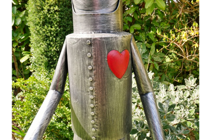 Giant Tin Man Ornament - Charming Steel Metal Sculpture | Sign of the times Stoke