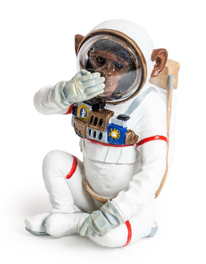 Monkey Astronaut "Speak No Evil" - Quirky Resin Sculpture | Sign of the times Stoke