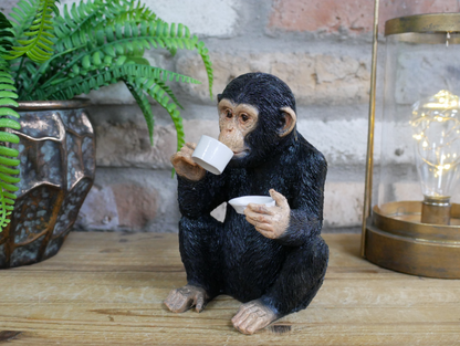 Cup of Tea Monkey - Adorable Resin Monkey Figurine | Sign of the times Stoke