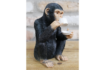 Cup of Tea Monkey - Adorable Resin Monkey Figurine | Sign of the times Stoke