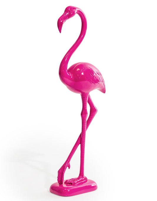 Electric Pink Standing Flamingo Figure – Vibrant and Unique Home Decor