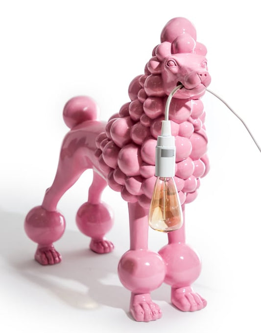 Standing Pink Poodle Lamp - Eye-Catching Resin Lamp | Sign of the times Stoke