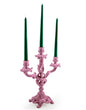 Pink Flock Candle Holder – Bold Velvet-Feel Statement Decor