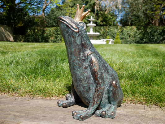 Prince Frog Sculpture - Charming Resin Frog for Indoor or Outdoor Decor