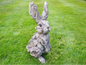 Rustic Rabbit Sculpture – Wood-Look Resin Garden Decor | Sign of the times Stoke