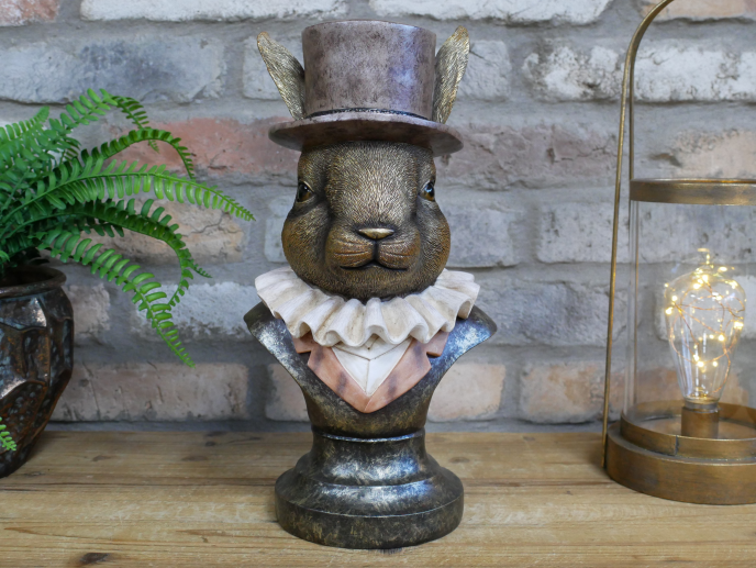 Charming Rabbit Bust with Top Hat – Detailed Resin Sculpture – Sign of ...