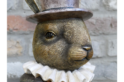 Charming Rabbit Bust with Top Hat – Detailed Resin Sculpture | Sign of the times Stoke