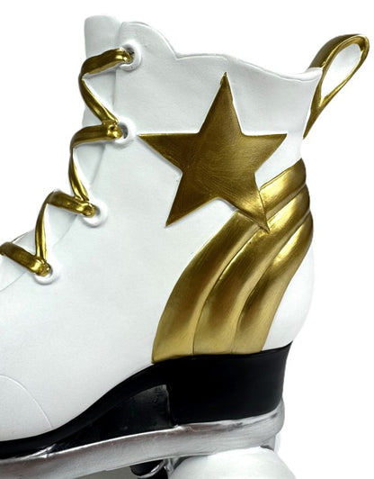 Retro Roller Skate Vase – White, Gold & Black Statement Décor
