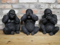 Set of 3 Gorilla Ornaments – See No Evil, Speak No Evil, Hear No Evil | Sign of the times Stoke