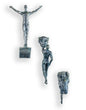 Set of 3 Antique Bronze Rock Climbing Men Figures | Bold Wall Sculpture Trio