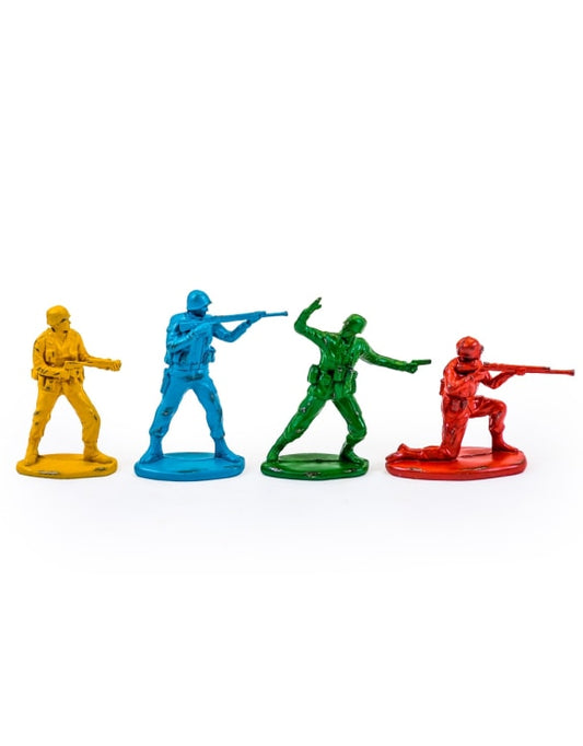 Set of 4 Classic Toy Soldier Coloured Figures | Bold Nostalgic Decor