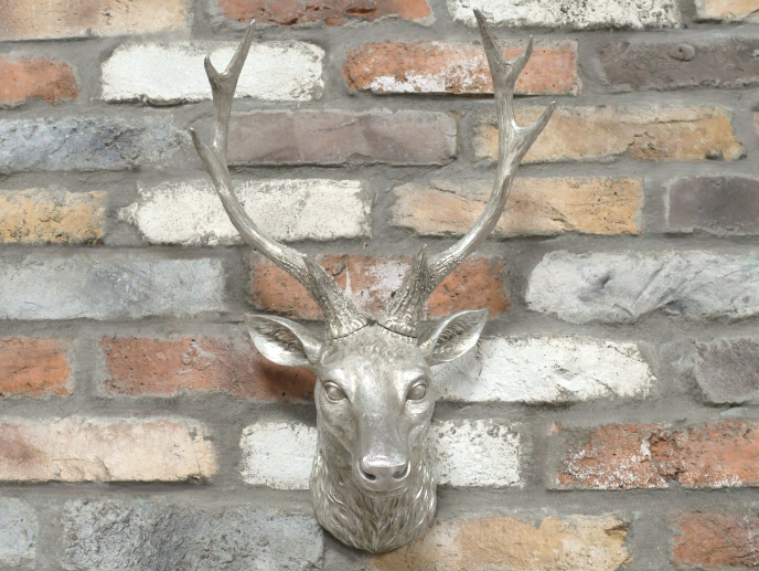 Silver Stag Head – Elegant Animal Wall Mount Decor