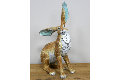 Sitting Hare Sculpture – Delightful Resin Hare Ornament