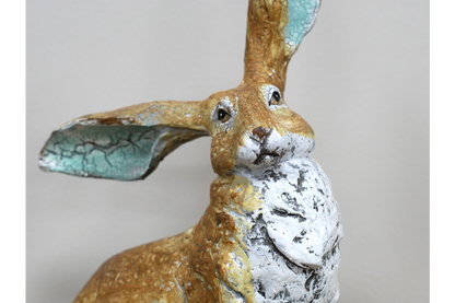 Sitting Hare Sculpture – Delightful Resin Hare Ornament