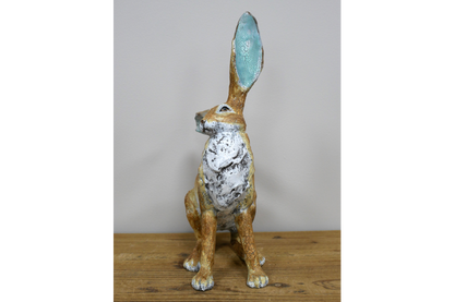 Sitting Hare Sculpture – Delightful Resin Hare Ornament