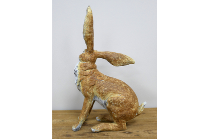 Sitting Hare Sculpture – Delightful Resin Hare Ornament