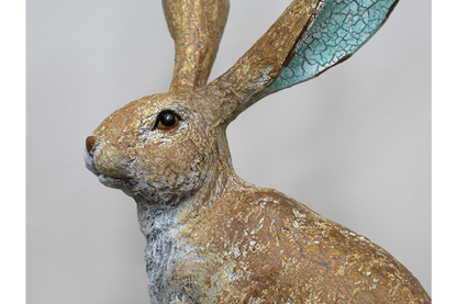 Small Sitting Hare Sculpture – Delightful Resin Hare Ornament