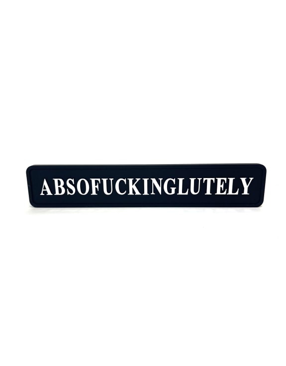 “Absof**inglutely” Wall Sign – Bold Black & Silver Statement Décor