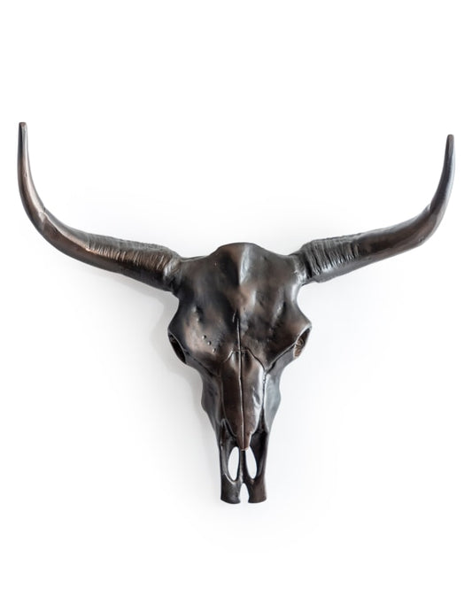 Antique Bronze Bull Wall Skull – Stunning Aluminium Sculpture with Shine Effect | Sign of the times Stoke