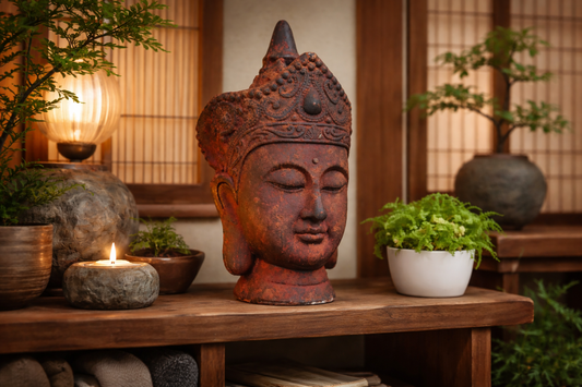 Buddha Head Sculpture – Zen Inspired Decorative Ornament