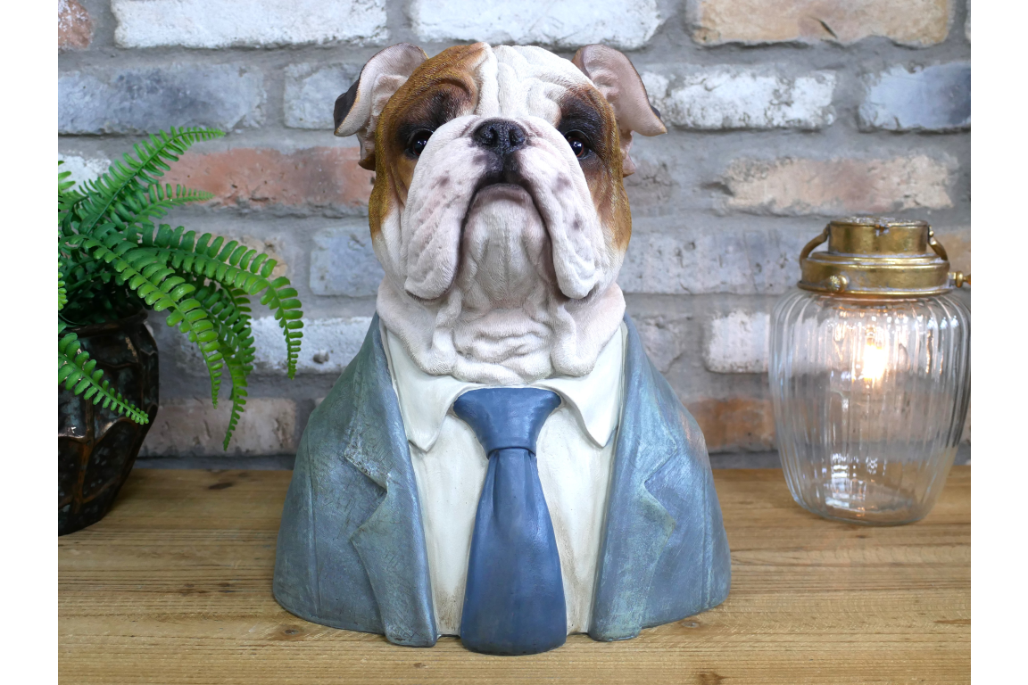 Large Bulldog Bust – Bold & Distinguished Dog Sculpture