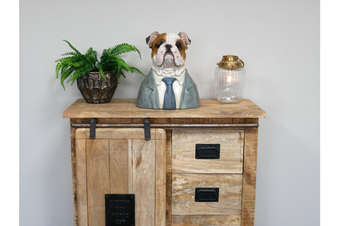 Large Bulldog Bust – Bold & Distinguished Dog Sculpture