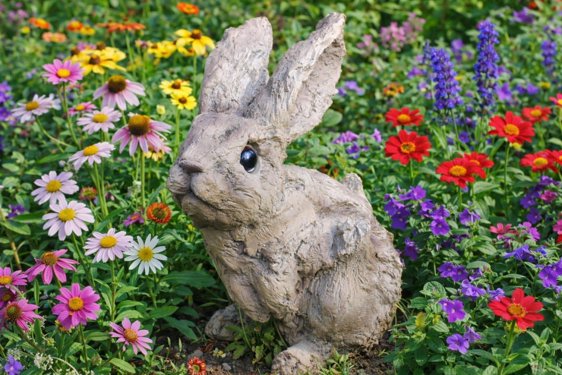 Wood Effect Bunny - Charming Resin Figurine