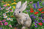 Wood Effect Bunny - Charming Resin Figurine