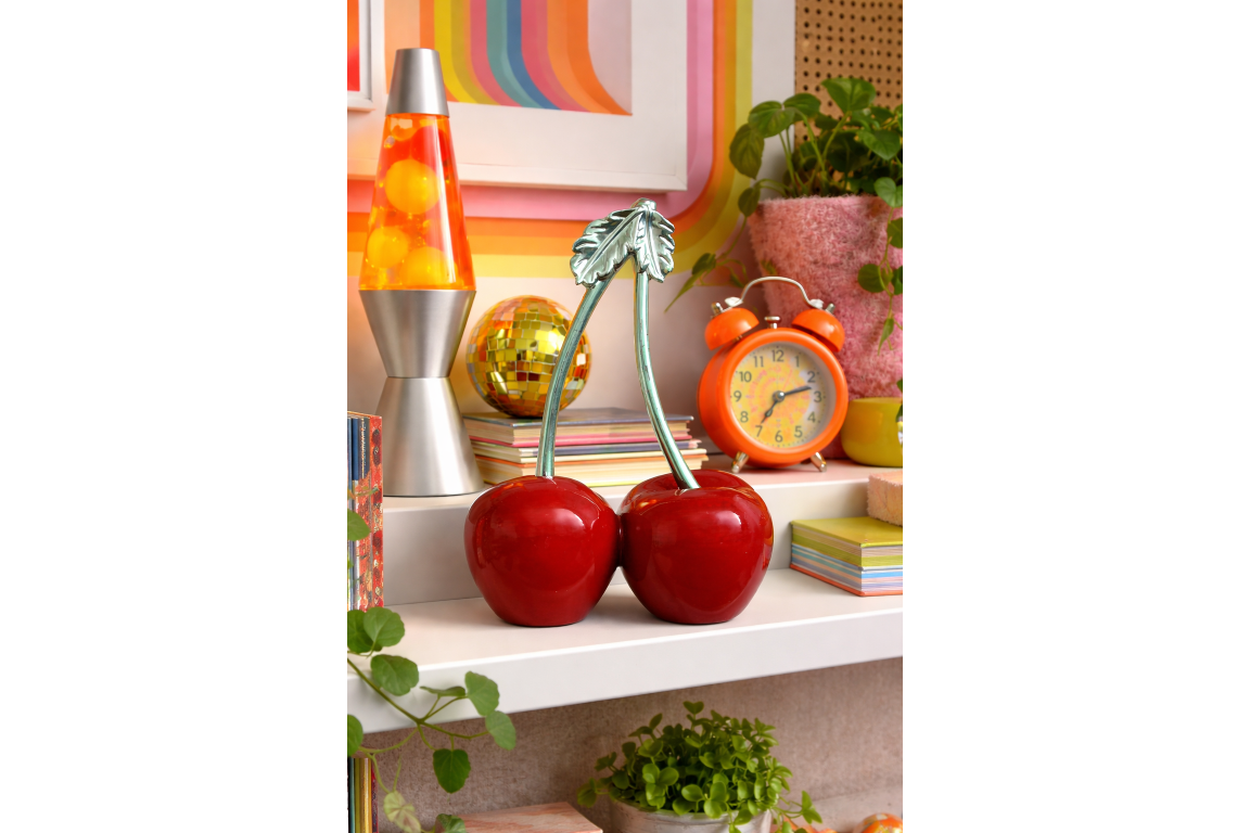 Decorative Cherry Sculpture – Bold Fruit-Inspired Ornament