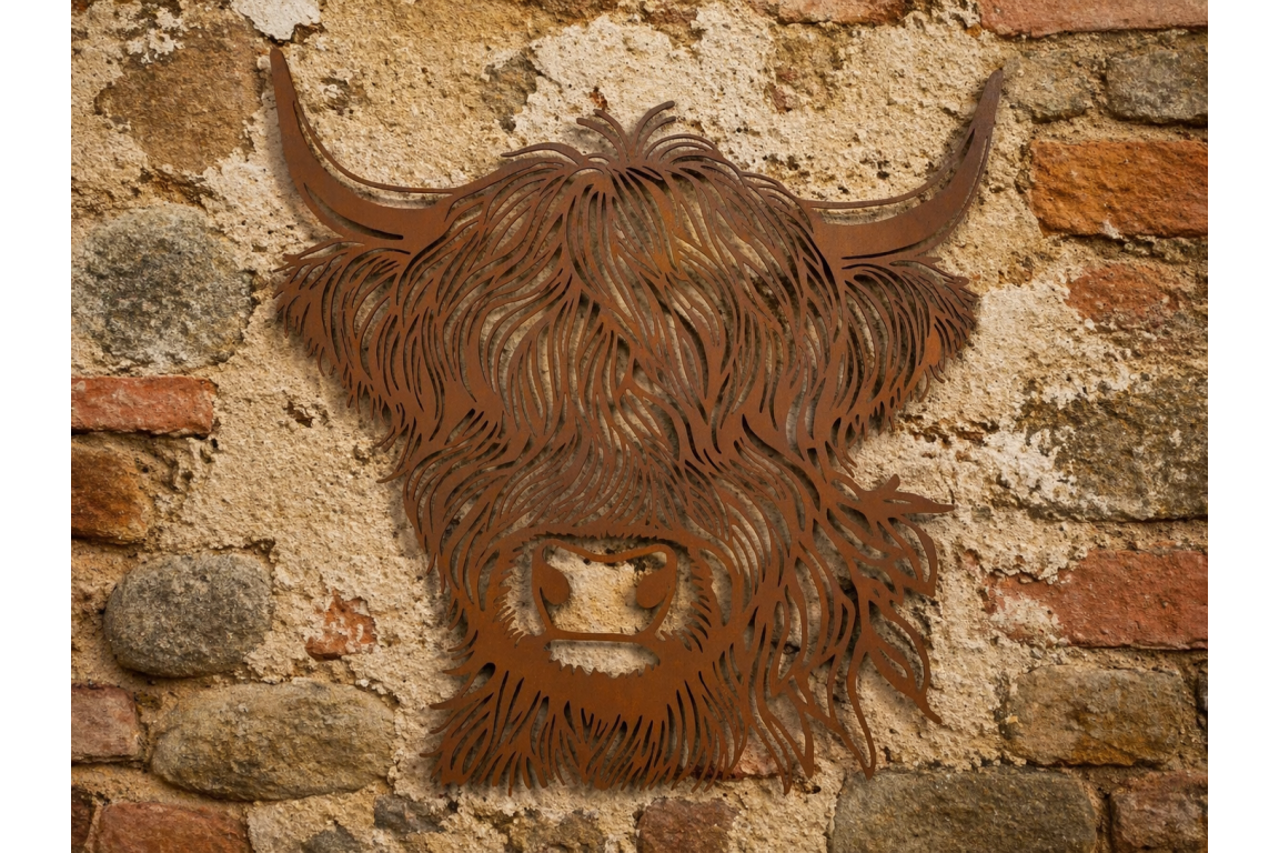 Cow Head Wall Decoration – Rustic Animal Wall Sculpture