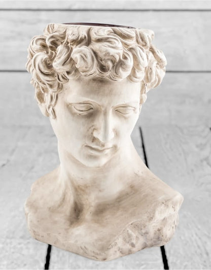 Stone Effect David Bust Flower Pot – Classical Planter
