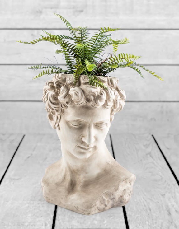 Stone Effect David Bust Flower Pot – Classical Planter
