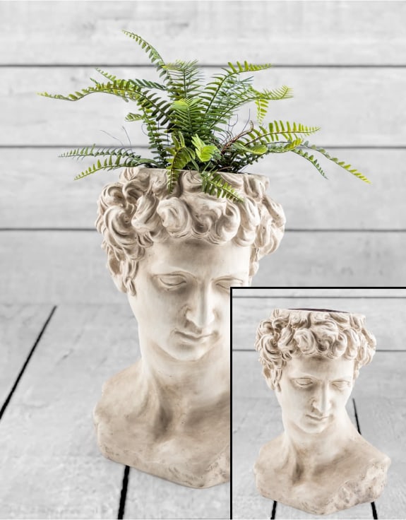Stone Effect David Bust Flower Pot – Classical Planter