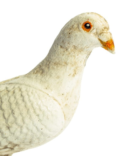 Cast Iron Standing White Dove Figure – Symbolic Decorative Ornament
