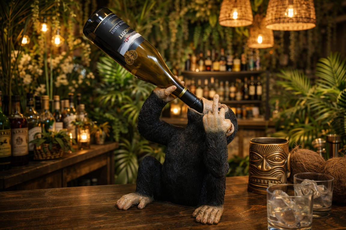 Up Yours Monkey Wine Holder - Playful Wine Bottle Holder