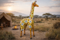 Flowered Metal Giraffe Sculpture - Large Outdoor Garden Décor