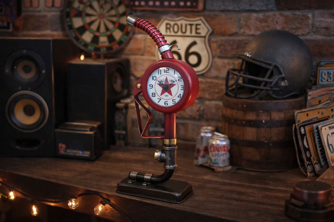 Gas Pump Clock – Retro Industrial Style Decorative Timepiece
