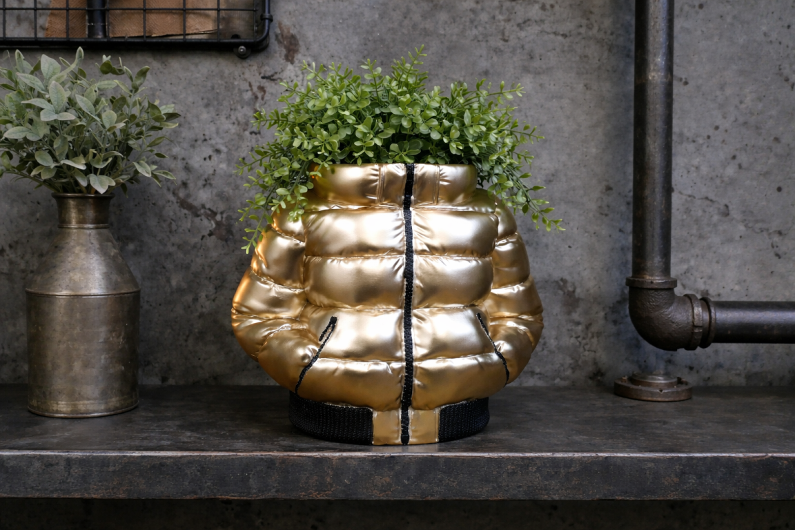 Puffer Jacket Vase – Quirky Contemporary Ceramic Planter & Vase