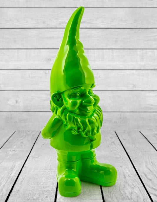 Large Bright Green Standing Gnome