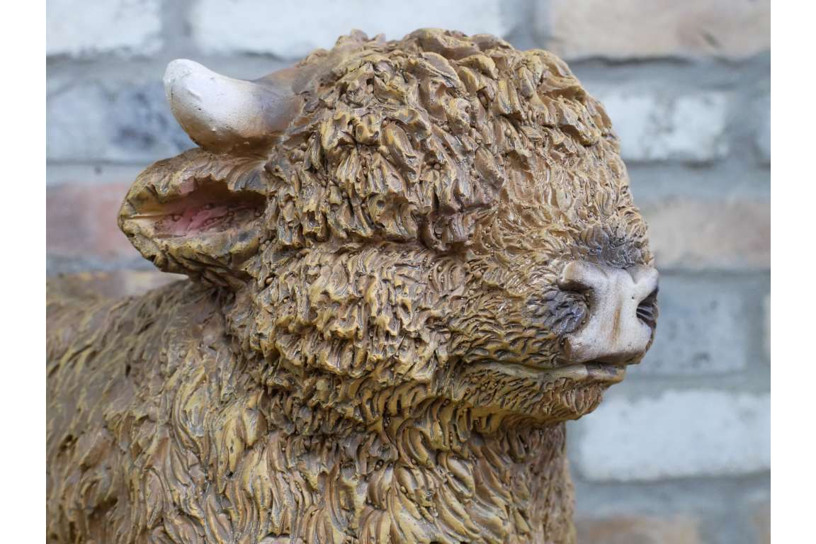 Highland Cow Planter – Rustic Animal Plant Pot